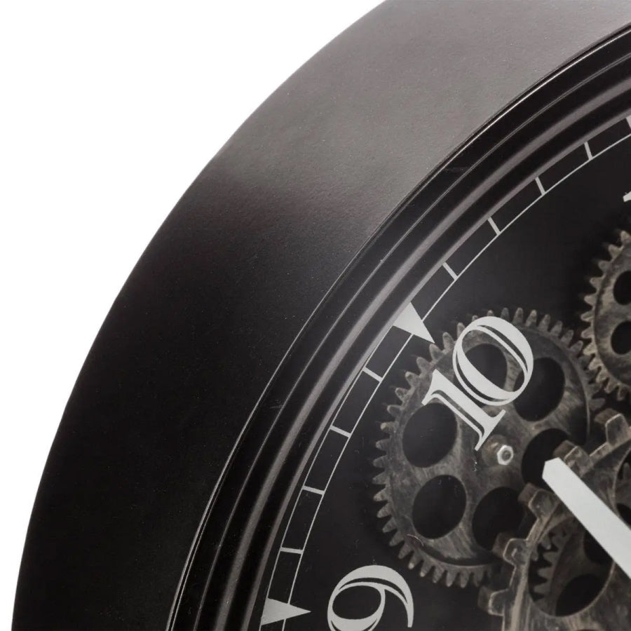 Horloge mural industriel avec engrenages mobiles - Ø37 cm