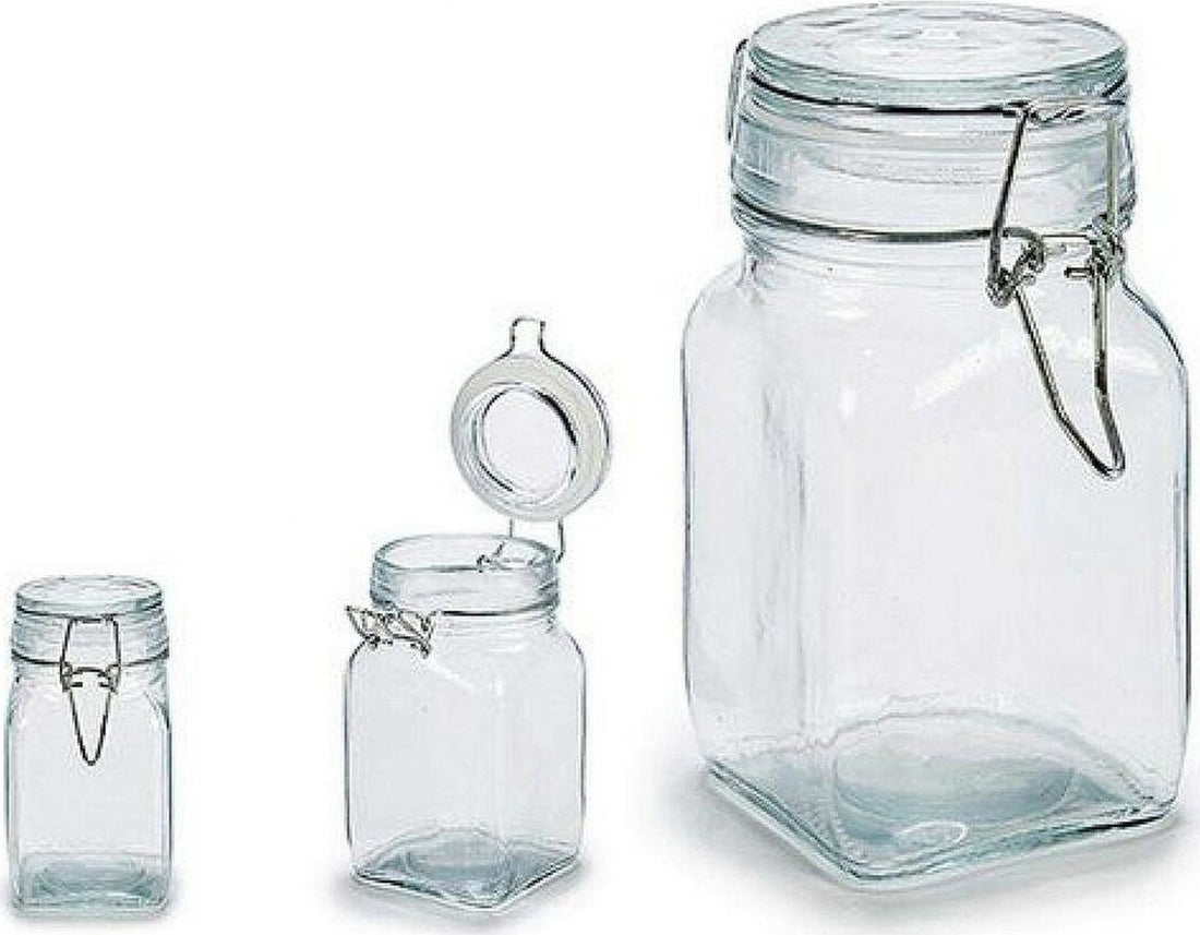Bocaux 250 ml Verre / acier Transparent 3 pièces