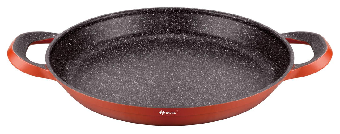 Paella Pan Red - Marble coating - also for Induction