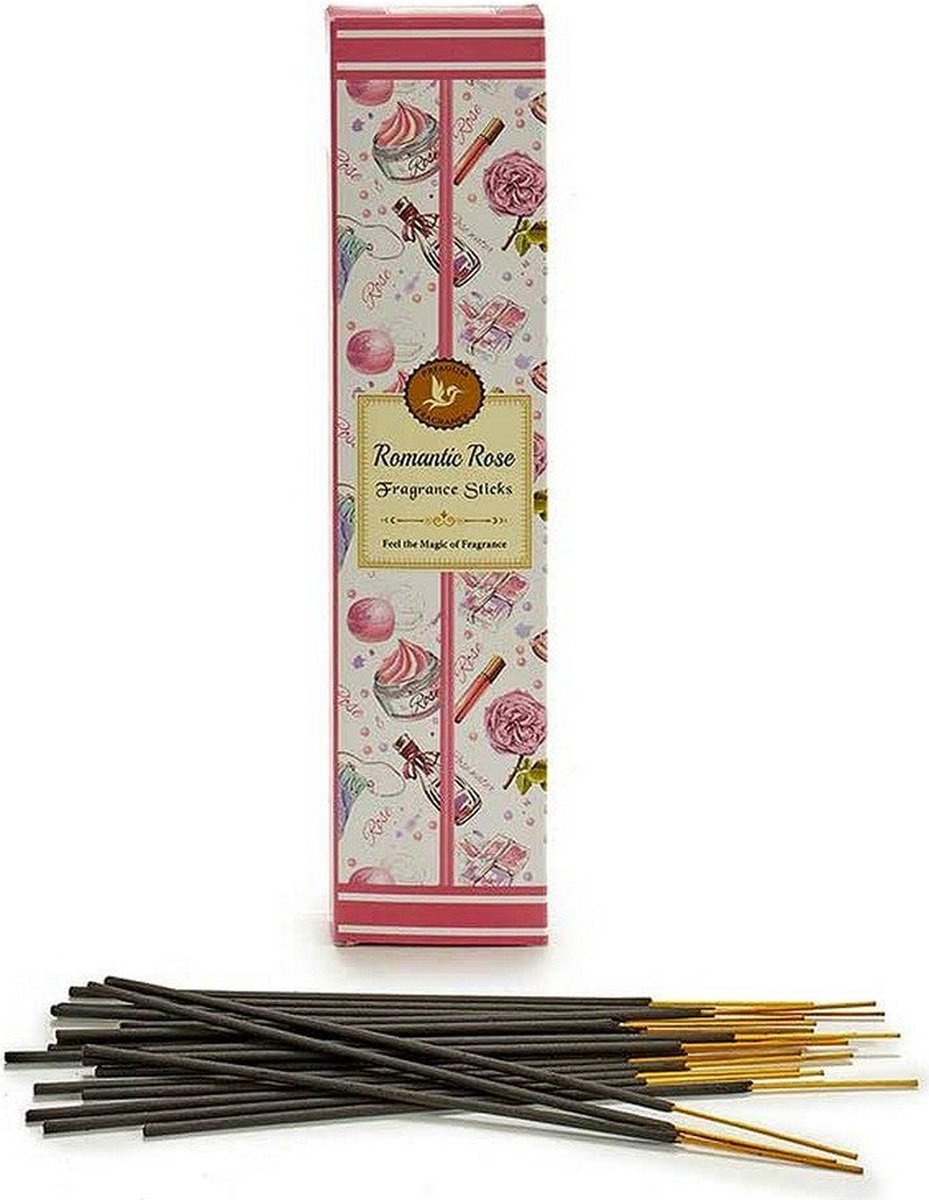 Bâtonnets d'encens Rose Romantique 23 cm Résine Rose 20 pièces
