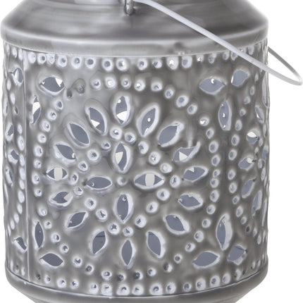 Cosy&Trendy Windlicht - Metaal - 18 cm x 18 cm x 24 cm - Grijs