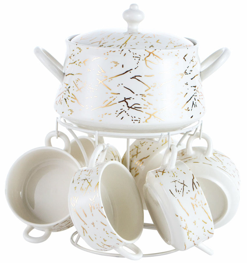 Soupière - Service à soupe porcelaine Marbre