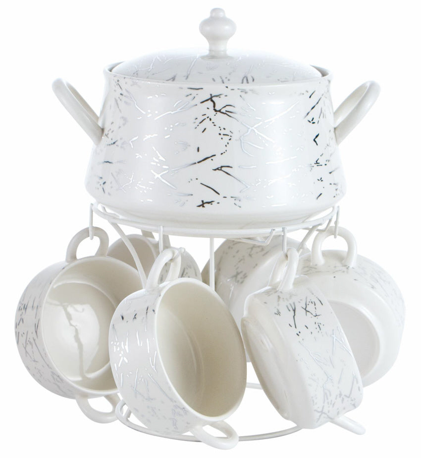 Soupière - Service à soupe porcelaine Marbre