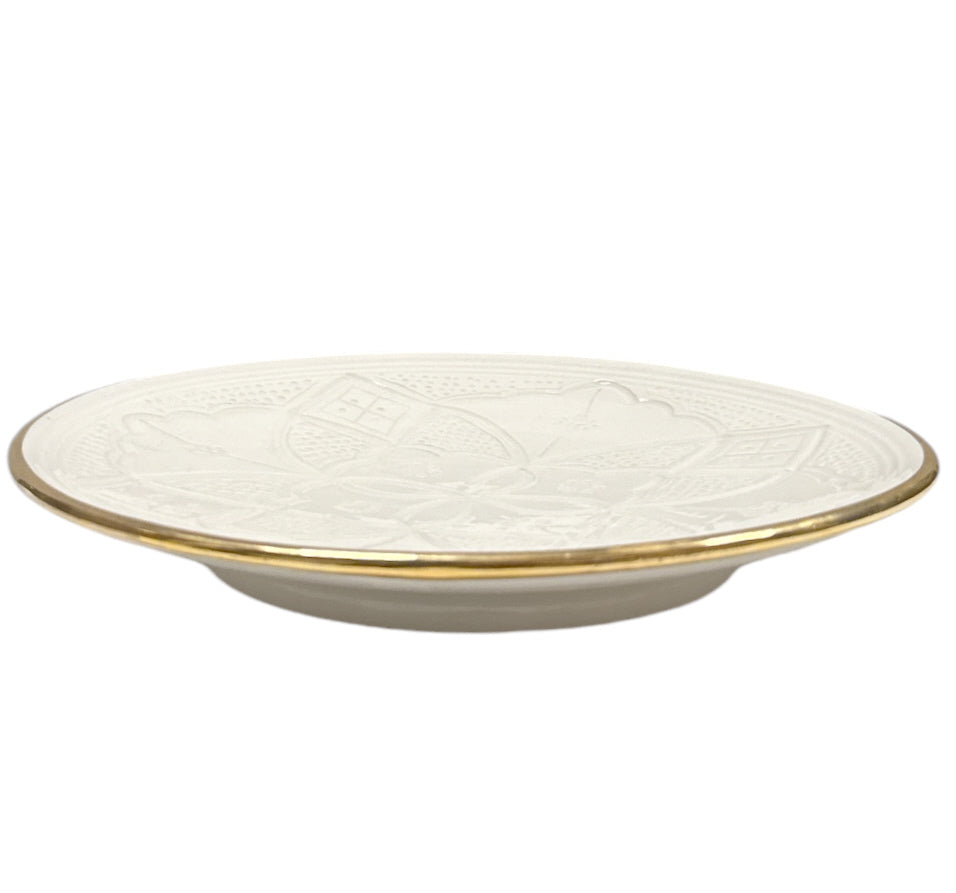 Marokkaans plat bord Empreinte – wit met 12 karaat gouden rand, Ø 17 tot 30 cm – foto 15