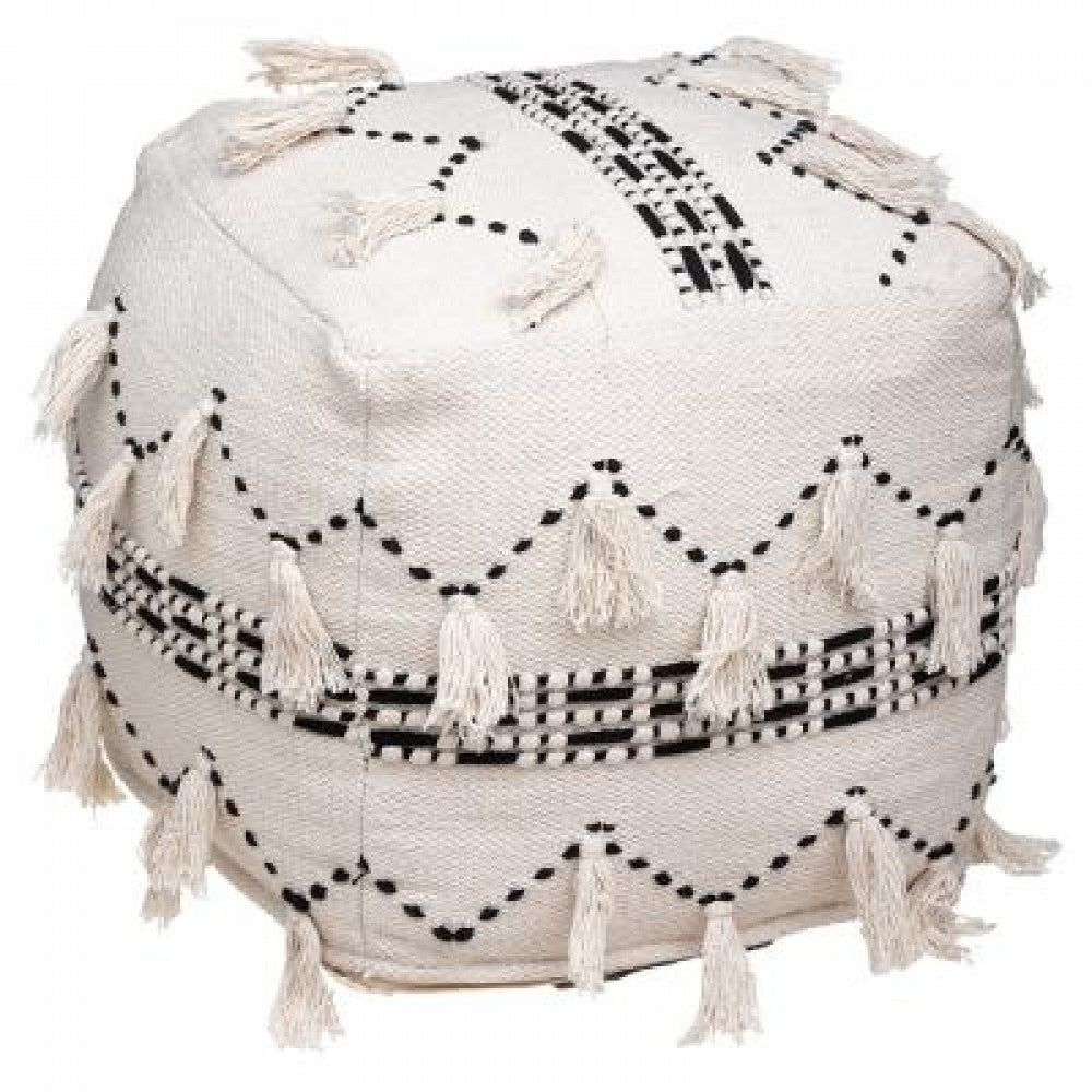 Pouf blanc en coton