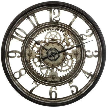 Industrielle Wanduhr Ø51 cm - Braun