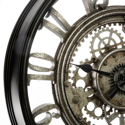 Industrielle Wanduhr Ø51 cm - Braun