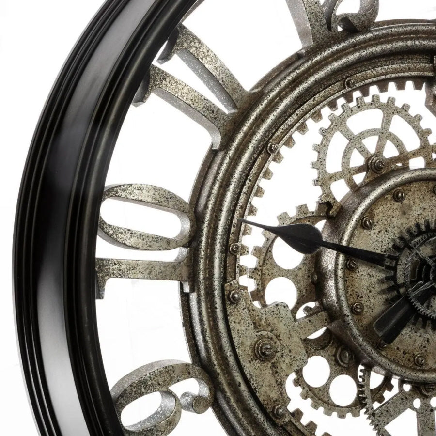 Horloge mural industriel Ø51 cm - Marron