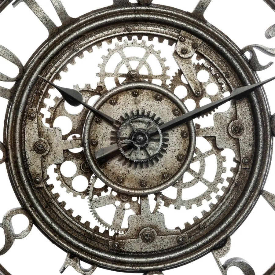Horloge mural industriel Ø51 cm - Marron