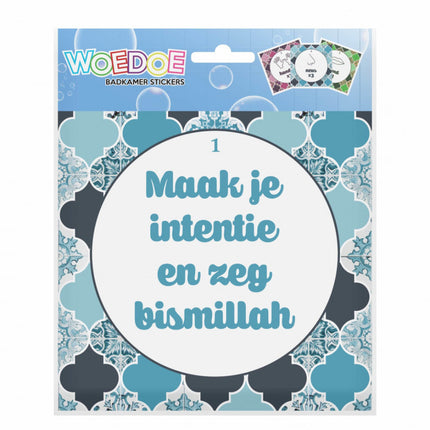 Woedoe badkamer sticker blauw