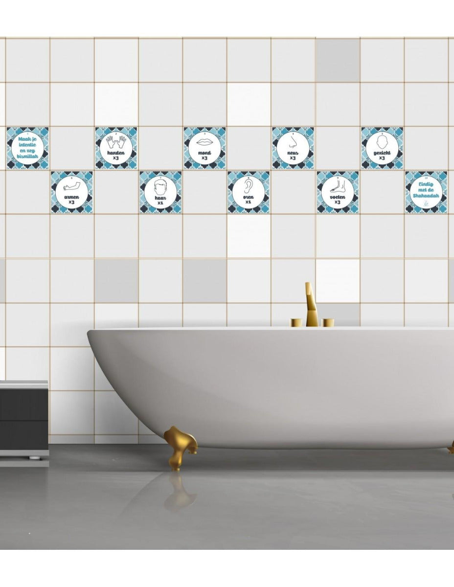 Autocollant de salle de bain Wudû bleu