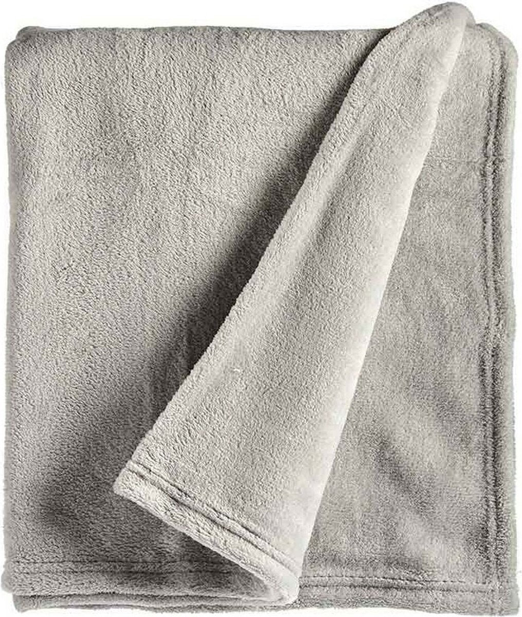 Plaid ▪ Plaid d'intérieur ▪ Gris / Gris clair ▪ Couverture polaire ▪ 125x150cm