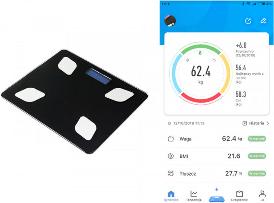 Bluetooth personenweegschaal met app – weegschaal met vetpercentage – foto 4