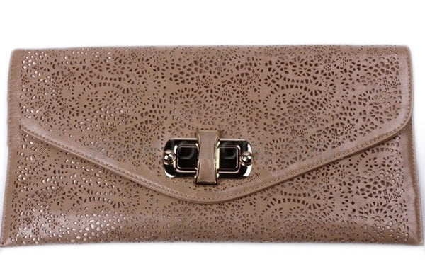 Beige clutch bag