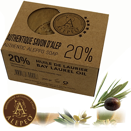 Savon d'Alep 20 % huile de laurier – 190 g