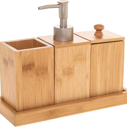 Zeepdispenser set hout -  Duurzaam