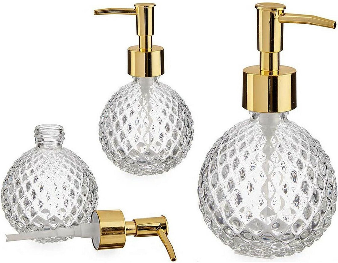 Soap pump/soap dispenser transparent round glass 200 ml