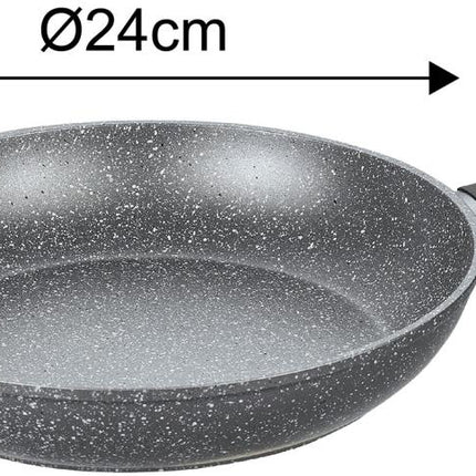 12-delige Marmeren Pannenset in Grijs - Compleet en Functioneel Kookgerei met Glazen Deksels