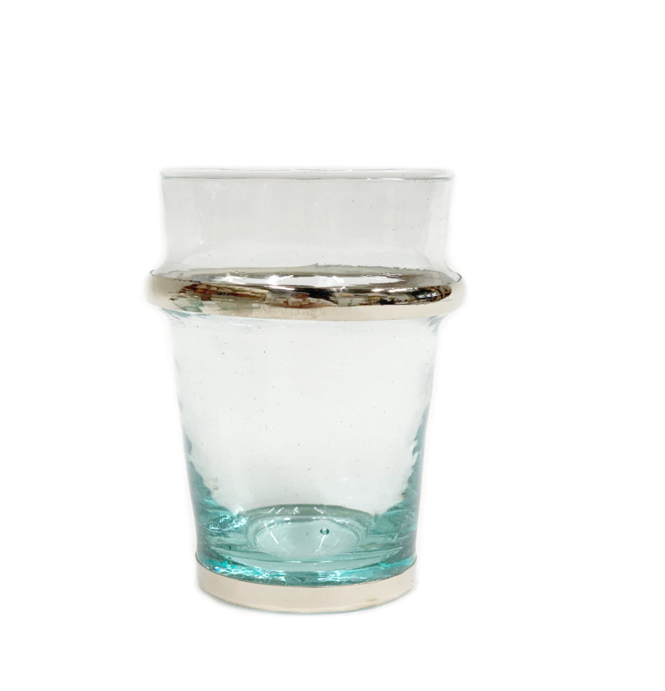 Moroccan beldi glass silver 8 cm