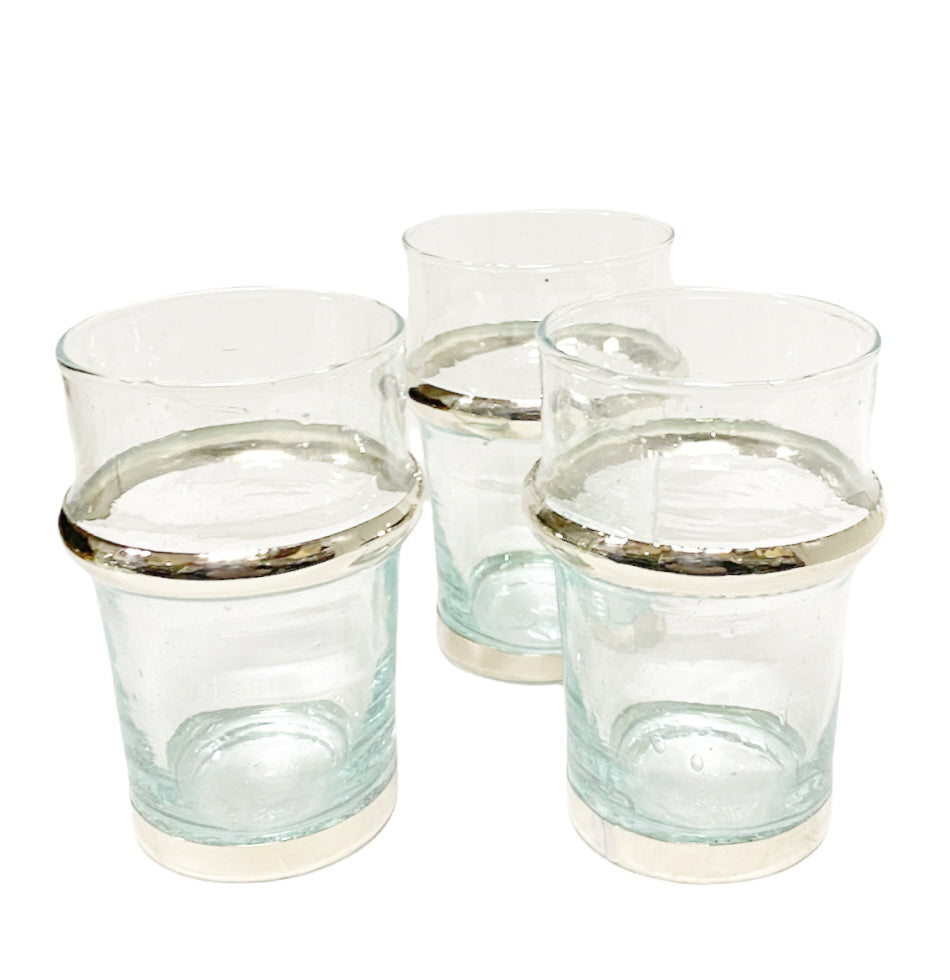 Moroccan beldi glass silver 8 cm