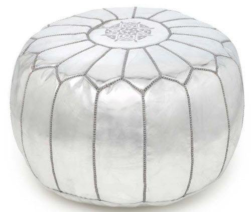 Pouf Marocain Argent