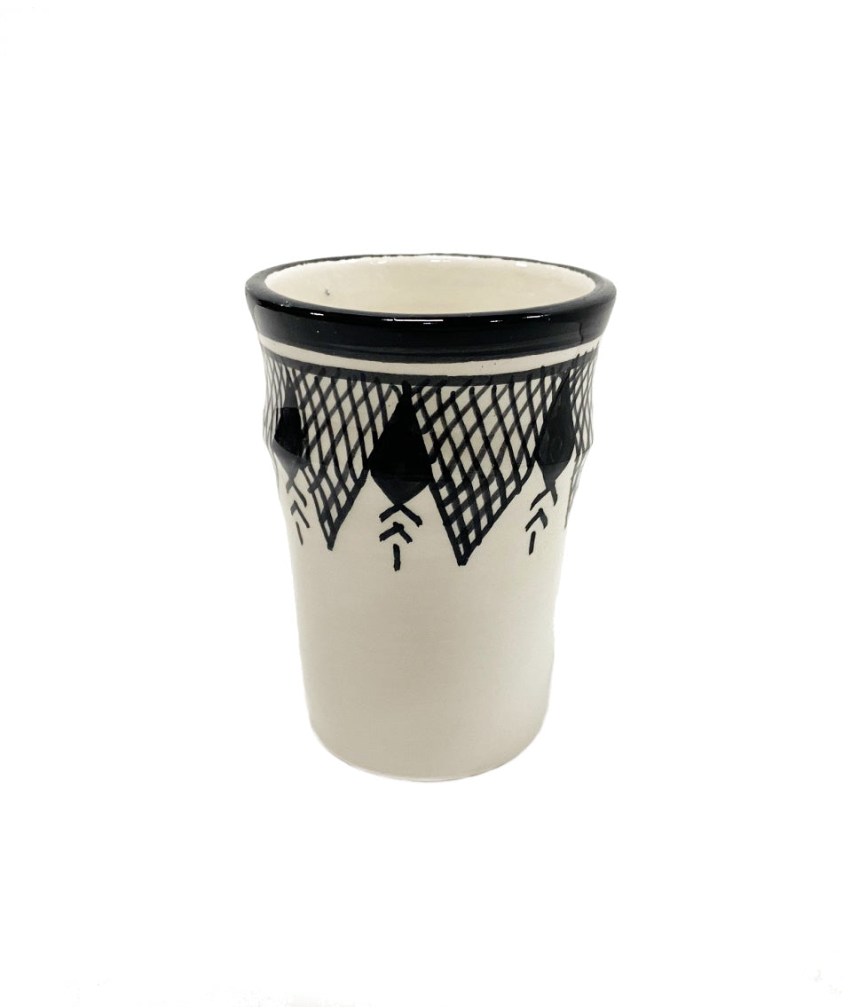 Beldi glass Moroccan design black white