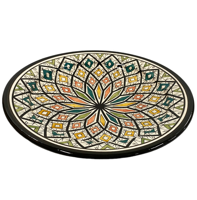 Marokkanische Servierplatte Zwaka schwarz 35 cm