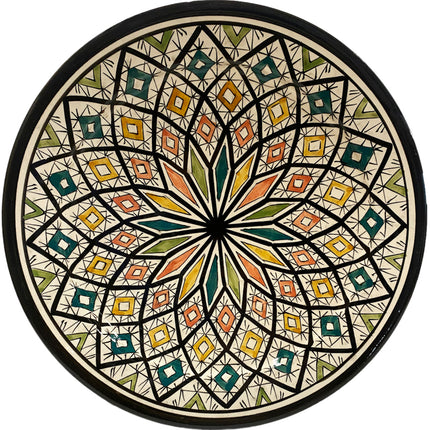Marokkanische Servierplatte Zwaka schwarz 35 cm