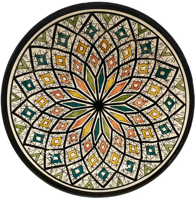 Marokkanische Servierplatte Zwaka schwarz 35 cm