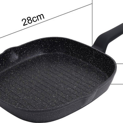 Klausberg - Zwart Marmeren koeken grill pan - 28 cm - zwart