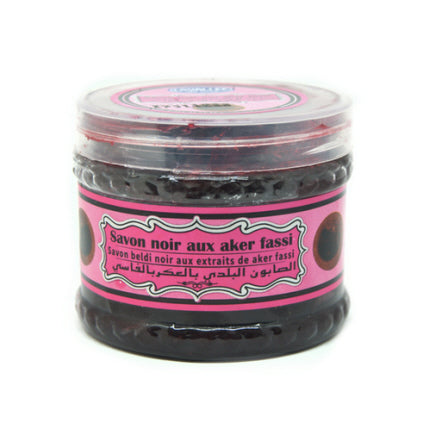 Schwarze Beldi-Seife mit Rose und Aker Fassi