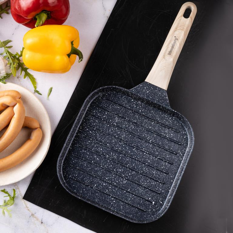Klausberg KB-7810 kleine grillpan met houten handvat – zwart, 36 x 18,5 cm – foto 5