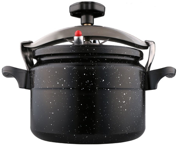 Autocuiseur noir de 11 litres avec revêtement antiadhésif façon marbre.